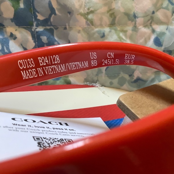 Coach Zayn Flip Flops Red White and Blue Stripes SZ 8 - Picture 10 of 15